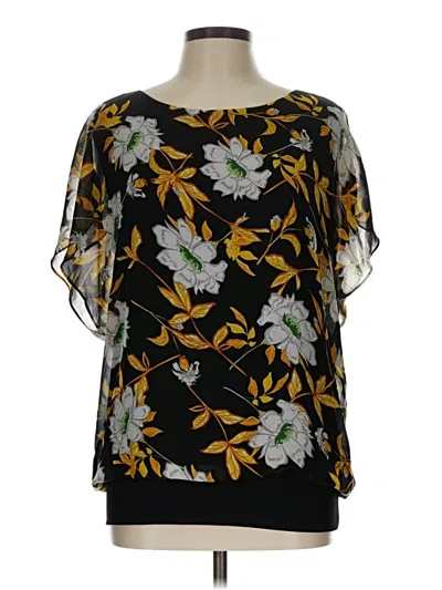 Pre-owned Viishow Short Sleeve Blouse In Black