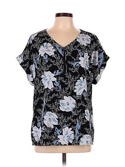 Pre-owned Viishow Short Sleeve Blouse In Black