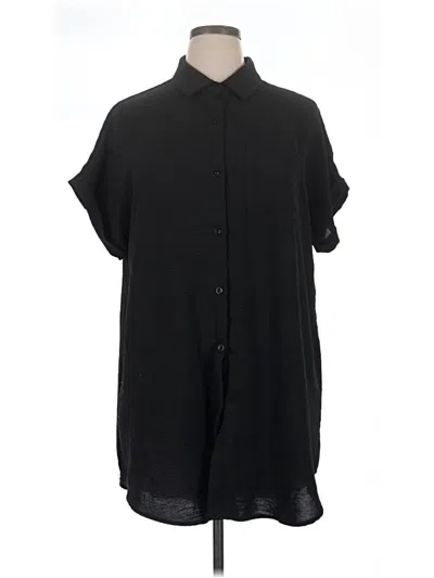 Pre-owned Viishow Short Sleeve Blouse In Black