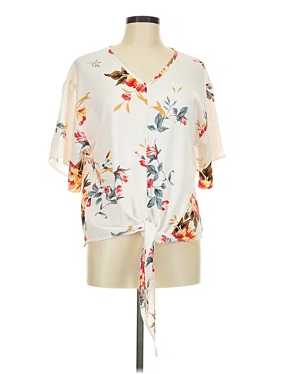 Pre-owned Viishow Short Sleeve Blouse In Ivory