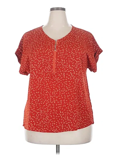Pre-owned Viishow Short Sleeve Blouse In Red