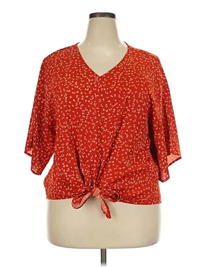 Pre-owned Viishow Short Sleeve Blouse In Red