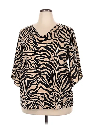 Pre-owned Viishow Short Sleeve Blouse In Tan