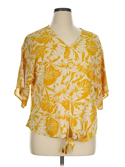 Pre-owned Viishow Short Sleeve Blouse In Yellow