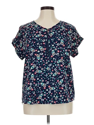 Pre-owned Viishow Short Sleeve Henley Shirt In Blue