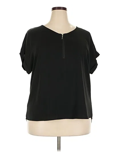 Pre-owned Viishow Short Sleeve Top Black Keyhole Neckline Tops