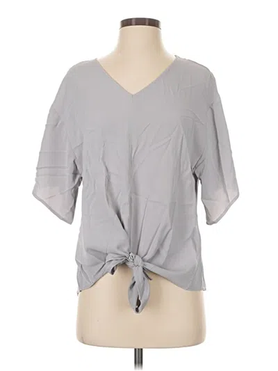 Pre-owned Viishow Short Sleeve Top Gray V-neck Tops