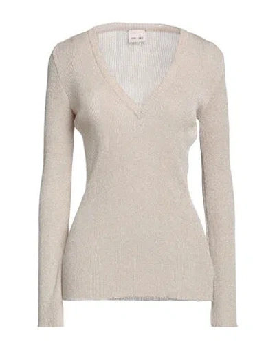 Viki-and Woman Sweater Beige Size 4 Viscose, Polyester, Metallic Polyester In Beige