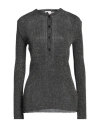 Viki-and Woman Sweater Charcoal Size 6 Viscose, Polyester, Metallic Polyester In Grey