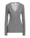 Viki-and Woman Sweater Grey Size 6 Viscose, Polyester, Metallic Polyester In Grey