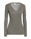 Viki-and Woman Sweater Military Green Size 6 Viscose, Polyester, Metallic Polyester In Green