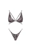 Viki Swim Women's Brown Dulce Bikini Top In Leopard In Brown