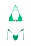 Viki Swim Women's Dua Cheeky Bikini Bottom In Green In Green