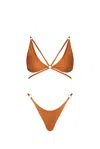 Viki Swim Women's Gold Dulce Bikini Top In Bronze In Gold