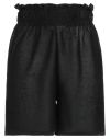 Viki-and Woman Shorts & Bermuda Shorts Black Size 6 Viscose, Polyester, Metallic Polyester In Black