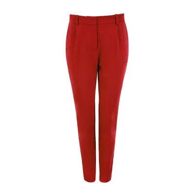 Vikiglow Women's Helene Red Straight Trousers - Long