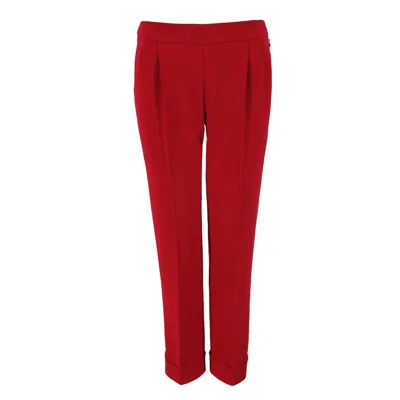 Vikiglow Women's Olivia Red Tailored Straight Trousers
