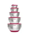 Viking 10-piece Stainless Steel Mixing Bowl Set With Lids In Red