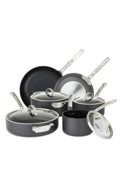 Viking 10-piece Hard Anodized Nonstick Cookware Set In Black
