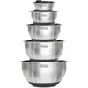 Viking 10-piece Stainless Steel Mixing Bowl Set With Lids In Black