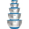 Viking 10-piece Stainless Steel Mixing Bowl Set With Lids In Blue
