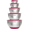 Viking 10-piece Stainless Steel Mixing Bowl Set With Lids In Red