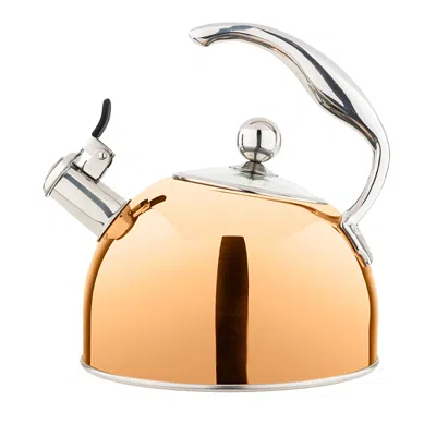 Viking 2.6 Qt Stainless Steel Whistling Kettle In Gold