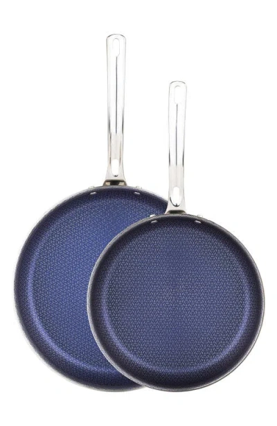 Viking 2-piece Hybrid Ceramic Frying Pan Set In Stainless Steel/blue
