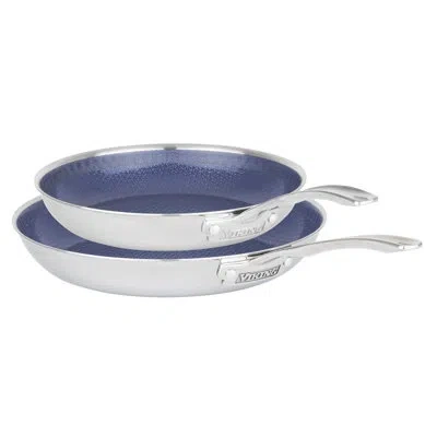 Viking 3-ply Hybridplus 2pc Ceramic Nonstick Frypan Set, 9.5in And 11in, 2.3mm In Stainless Steel