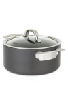 Viking 4-quart Hard Anodized Nonstick Soup Pot With Lid In Dark Grey