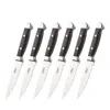 Viking 6 Piece Pakkawood Steak Knife Set With Box In Black