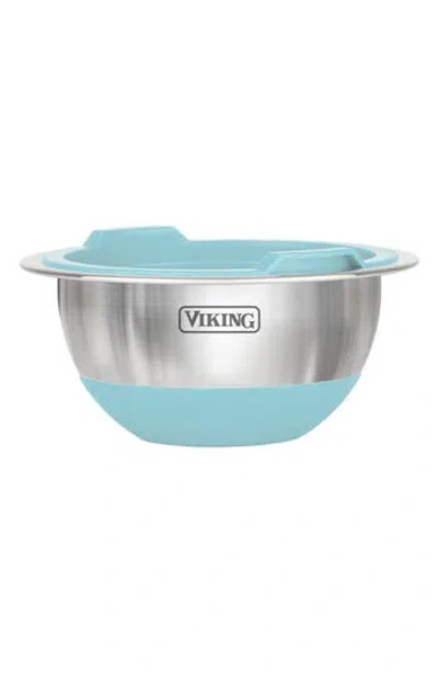 Viking 8-piece Stainless Steel Bowls With Lids Set In Blue
