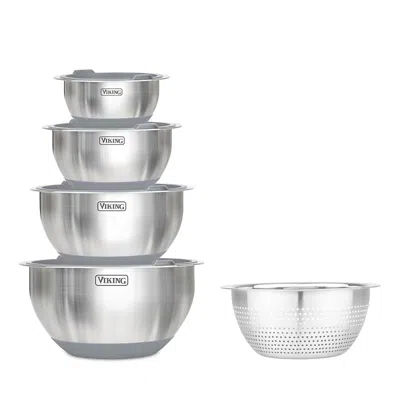 VIKING 9 PC STAINLESS STEEL BOWL SET WITH STRAINER