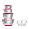 Viking 9 Pc Stainless Steel Bowl Set With Strainer In Red