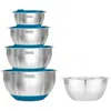 Viking 9 Pc Stainless Steel Bowl Set With Strainer In Teal