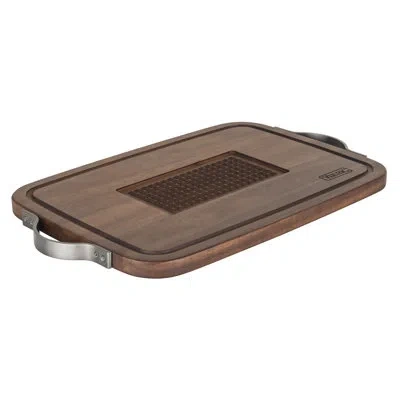 Viking Acacia Wood Carving Board With Juice Groove & Metal Handles