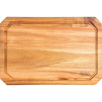 Viking Acacia Wood Carving Board With Juice Groove In Brown
