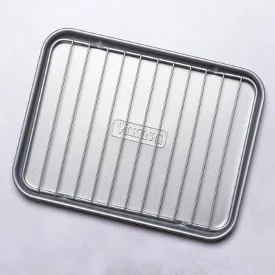 Viking Aluminized Steel Nonstick Toaster Oven Roasting Pan W Rack In Silver