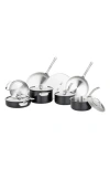 Viking Cast Black 12-piece Cookware Set In Black
