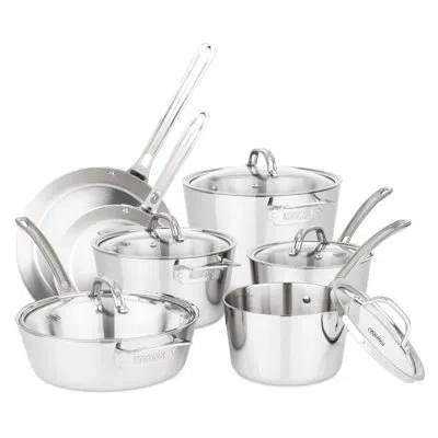 Viking Contemporary 3-ply 12 Piece Cookware Set With Glass Lids In Stainless Steel