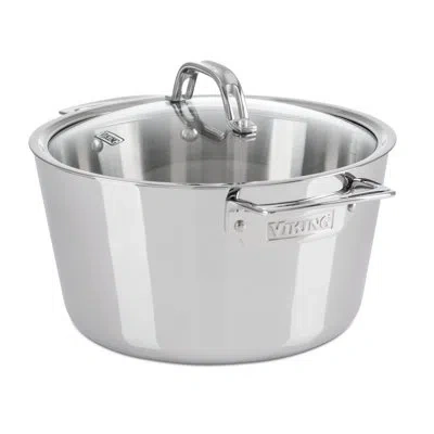 Viking Contemporary 3-ply Dutch Oven With Glass Lid In Stainless Steel