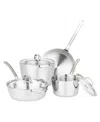 Viking Contemporary Stainless Steel 7-piece Cookware Set In Stainless Steel