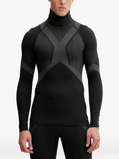 Viking Fusion Patterned High-neck Top And Leggins Base Layer Set In Black