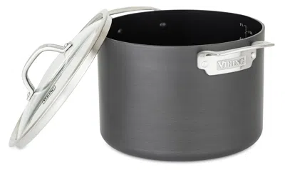 Viking Hard Anodized Nonstick 8 Qt Stock Pot With Lid, Black In Gray