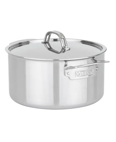 Viking Pure Glide Stainless Steel 6-quart Dutch Oven In Silver