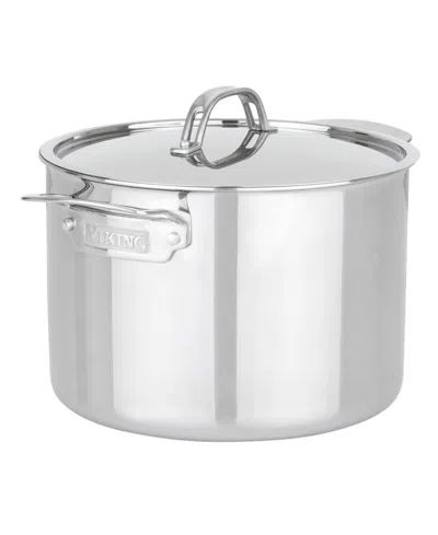 Viking Pure Glide Stainless Steel 8-quart Stock Pot In Silver