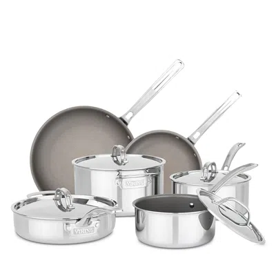 Viking Pureglide Pro 3 Ply Nonstick 10 Piece Cookware Set In Gray