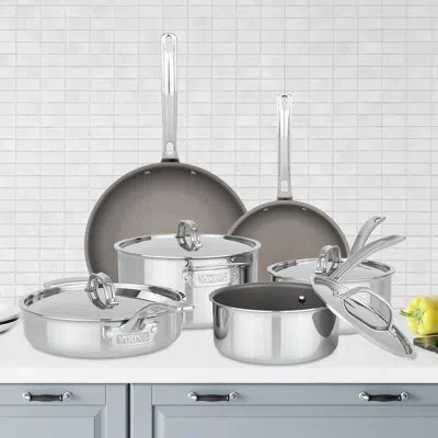Viking Pureglide Pro 3-ply Nonstick 10piece Cookware Set In Animal Print