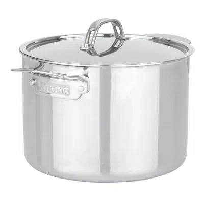 Viking Pureglide Pro 3-ply Nonstick 8 Quart Stock Pot In Silver