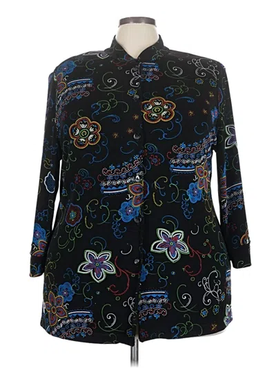 Pre-owned Vikki Vi 3/4 Sleeve Blouse In Black
